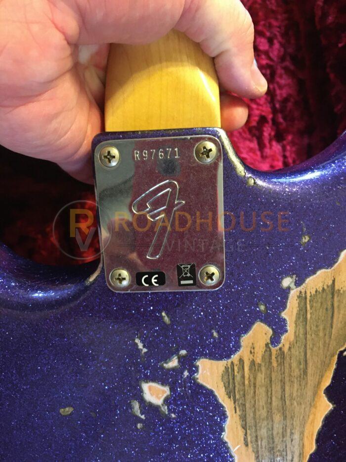 2019 Fender Custom Shop 69 Strat Purple Sparkle Heavy Relic Reverse Headstock - Image 6